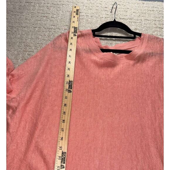 EILEEN FISHER Linen Blend Lightweight Sweater Coral Size M Boat Neck Relaxed Fit - Picture 5 of 7